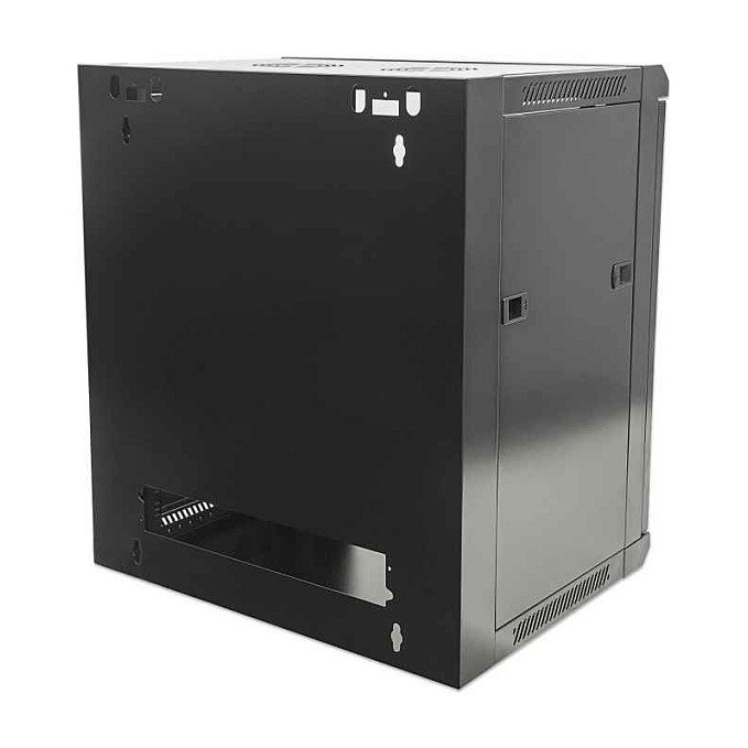 Intellinet Bastidor de Pared 6U 570x450mm Negro (19") con Puerta de Vidrio y Paneles Laterales Desmontables, Máx. 60 kg - Kit de Montaje