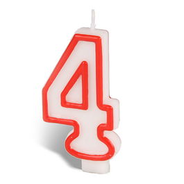 Best Products Vela Número 4 Roja / Blanca para Repostería