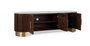 GINER Y COLOMER Mueble TV de madera de mango con laterales curvos y tapa de mármol