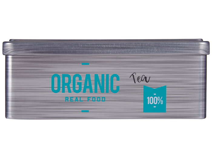 Kinvara Bote de Hojalata Rectangular Organic Te Gris