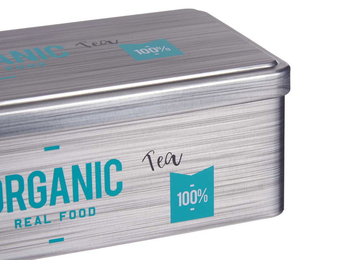 Kinvara Bote de Hojalata Rectangular Organic Te Gris