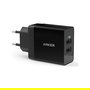 Anker A2021313 Hub USB de 2 Puertos, 24W Máximo, 4.8A Total, Dual Puertos 2.4A, Cargador de Pared Inteligente para Smartphone y Tableta, Negro