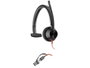 Poly Blackwire 3315 Monoaural con Certificación Microsoft Teams y Adaptador USB-C/A, Negro