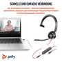 HP Poly Blackwire 3315 Monoaural Microsoft Teams Certified USB-C/3.5mm Negro