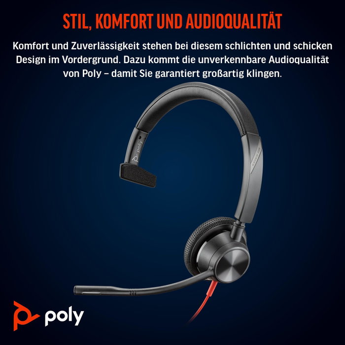 HP Poly Blackwire 3315 Monoaural Microsoft Teams Certified USB-C/3.5mm Negro HP Poly Blackwire 3315 Monoaural Microsoft Teams Certified USB-C/3.5mm Negro