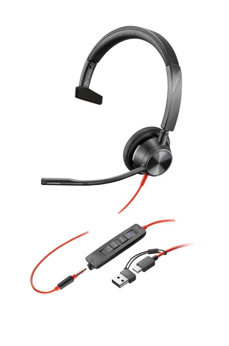 HP Poly Blackwire 3315 Monoaural Microsoft Teams Certified USB-C/3.5mm Negro HP Poly Blackwire 3315 Monoaural Microsoft Teams Certified USB-C/3.5mm Negro