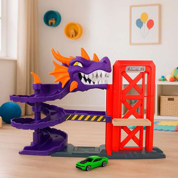 Color Baby Pista Dragon Pit Garaje con 1 Coche