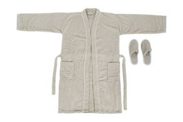 DKD Home Decor Albornoz Beige 1 x 123 x 68 cm Set de 2 para Mujer Algodón 400gsm