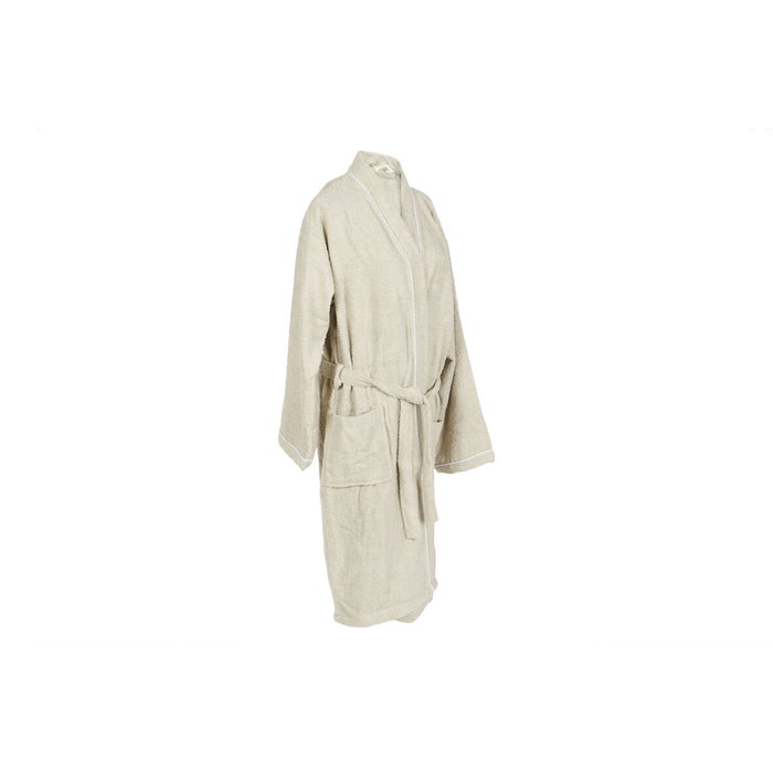 DKD Home Decor Set de 2 Albornoces de Algodón para Mujer, Beige
