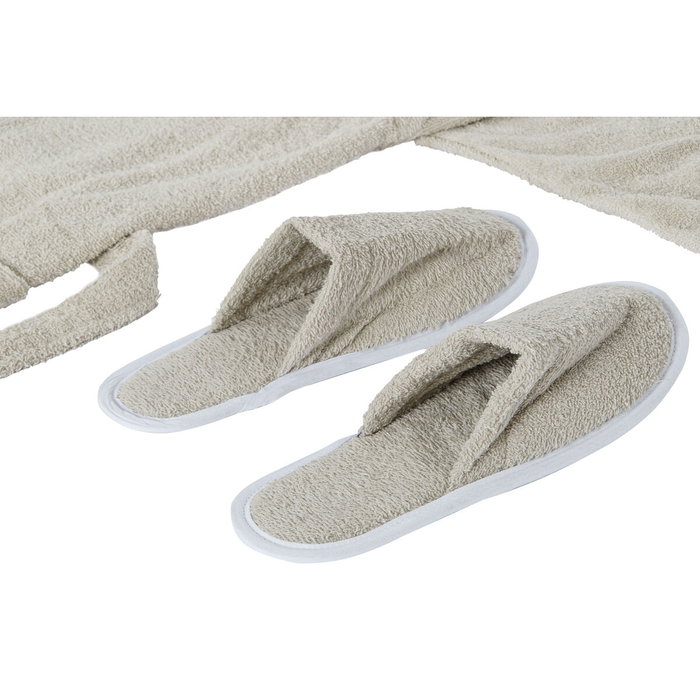 DKD Home Decor Set de 2 Albornoces de Algodón para Mujer, Beige