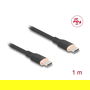DeLOCK Cable USB-C a USB-C 81238 USB 2.0 PD 3.0 Carga Rápida 60W 1 m Negro para Carga y Datos
