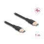 DeLOCK Cable USB 2.0 Tipo-C a Tipo-C PD 3.0 60 W 1 m Negro Silicona