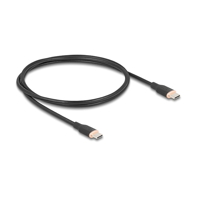 DeLOCK Cable USB 2.0 Tipo-C a Tipo-C PD 3.0 60 W 1 m Negro Silicona