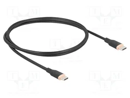 DeLOCK Cable USB 2.0 Tipo-C a Tipo-C PD 3.0 60 W 1 m Negro Silicona
