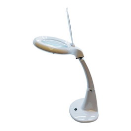 Fbright Flexo LED Lupa con Aumento 3x y 12x, 4W 300lm 6500K, Blanco, Lente de Cristal con Tapa, Incluye Llave Allen (190x380mm)