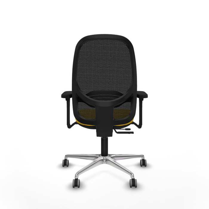 PIQUERAS Y CRESPO Silla de oficina Cilanco con mecanismo Sincro/Traslack, Similpiel Amarillo y Malla Negro