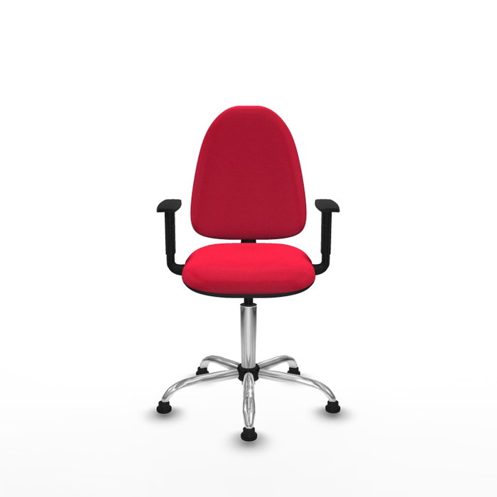 PIQUERAS Y CRESPO Silla de oficina Aýna Tapizada en Tela Roja con Base Cromada