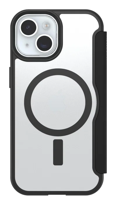 OtterBox React Folio para MagSafe para Apple iPhone 16e/15/14/13, Transparente/Negro OtterBox React Folio para MagSafe para Apple iPhone 16e/15/14/13, Transparente/Negro