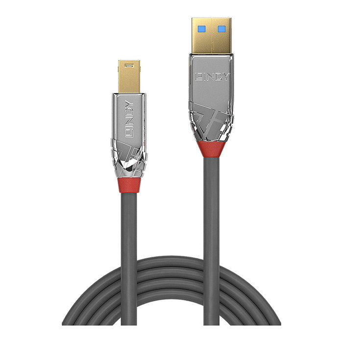 Lindy Cable USB 3.2 Gen 1 Cromo Line 2m USB A a USB B Gris