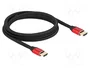 DeLOCK Cable HDMI Ultra High Speed 48 Gbps 8K 60 Hz Rojo 2 m