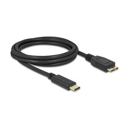 DeLOCK Cable USB 81160 Tipo C a Micro USB B 3.2 Gen 1, 5 Gbps, 3A, 2 m, Negro - Cable de Datos y Carga Rápida