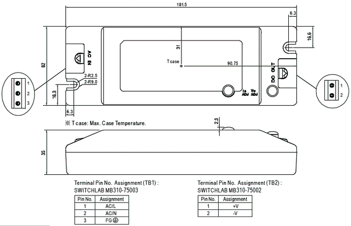 MEAN WELL PLC-60-24 Alimentador LED 60W 24VDC 2,5A