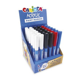 Rotulador Acrilico Carioca Paint Marker Punta Pincel Expositor De 36 (4 Col.)