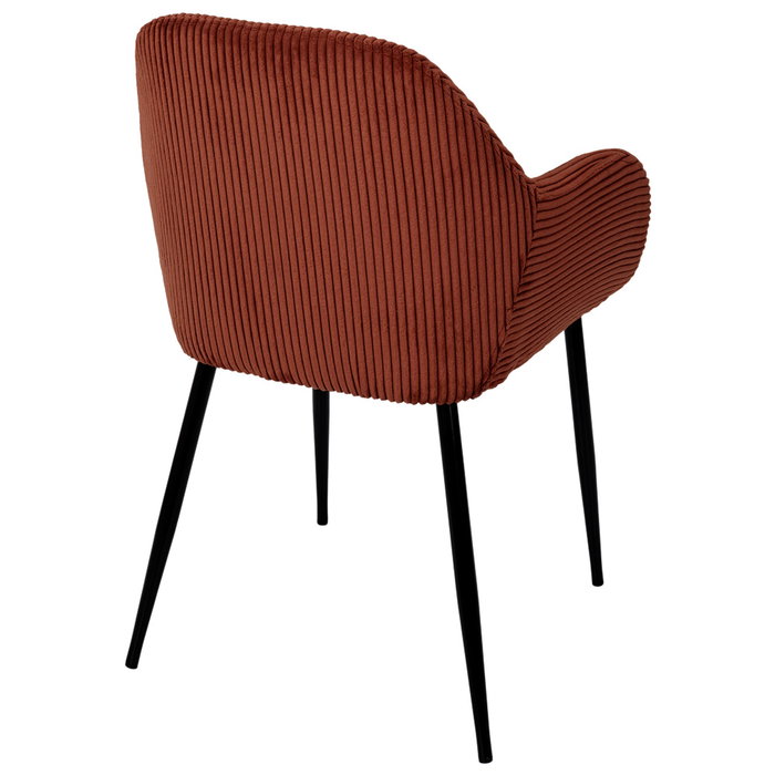 Home Deco Factory Silla Butaca Scott Terracota Colección Cocooning Estructura Madera Patas Hierro