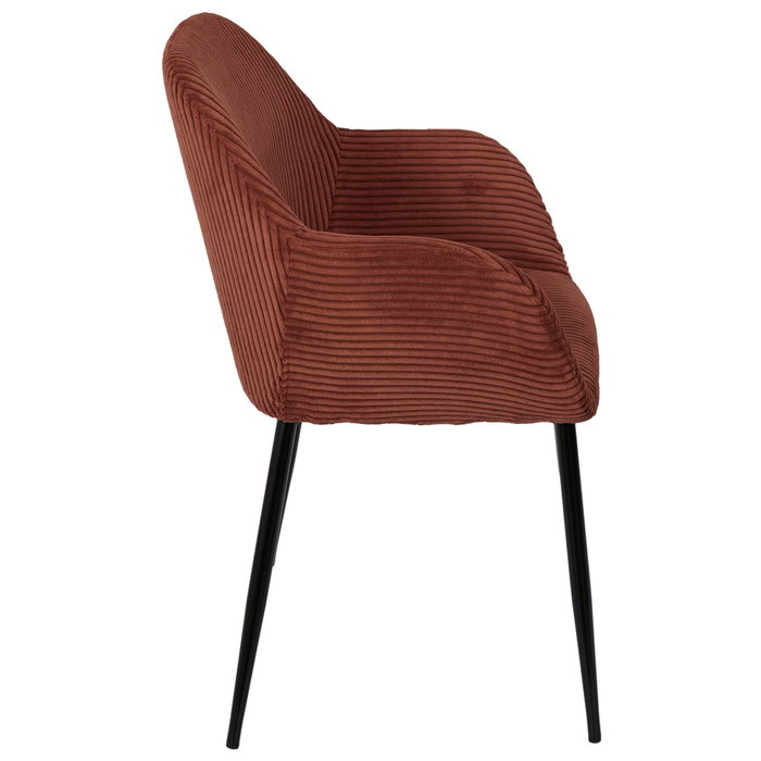 Home Deco Factory Silla Butaca Scott Terracota Colección Cocooning Estructura Madera Patas Hierro