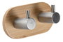 DKD Home Decor Perchero Pared Natural Plateado Bambu Inox 9 x 4.5 x 3.2 cm (6 Unidades)