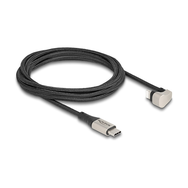 DeLOCK Cable USB Type-C a Lightning de 2 m con ángulo de 180° Negro DeLOCK Cable USB Type-C a Lightning de 2 m con ángulo de 180° Negro