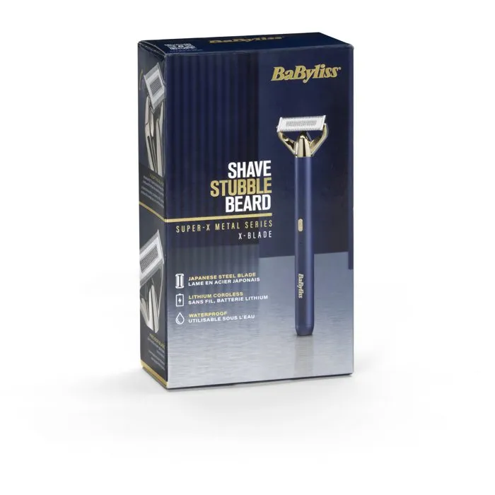Babyliss X-BLADE Super-X Metal Gold & Navy Recortadora de Barba con 4 Peines Guía Babyliss X-BLADE Super-X Metal Gold & Navy Recortadora de Barba con 4 Peines Guía