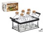 Vivalto Set 6 Frascos con Tapón de Corcho 125 ml y Soporte Metal (Set de 12)