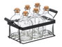 Vivalto Set 6 Frascos con Tapón de Corcho 125 ml y Soporte Metal (Set de 12)