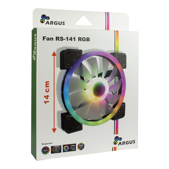 Inter-Tech ARGUS RS-141 RGB Ventilador 140x140x25 mm con 26 LEDs RGB