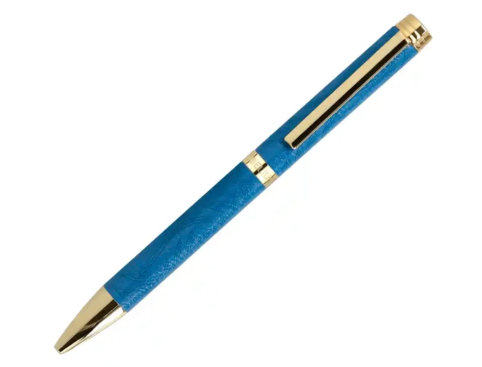 Belius Wild West Bolígrafo Aluminio Azul Marino Dorado Tinta Azul Caja Diseño