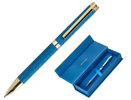 Belius Wild West Bolígrafo Aluminio Azul Marino Dorado Tinta Azul Caja Diseño