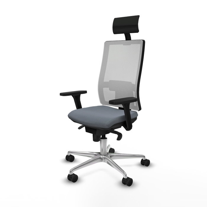 PIQUERAS Y CRESPO Silla de oficina Horna con mecanismo Sincro, Gris y Blanco