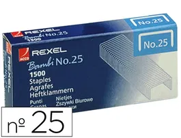 Rexel Grapas nº25 21/4 Caja de 1500 Unidades