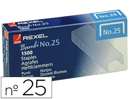 Rexel Grapas nº25 21/4 Caja de 1500 Unidades