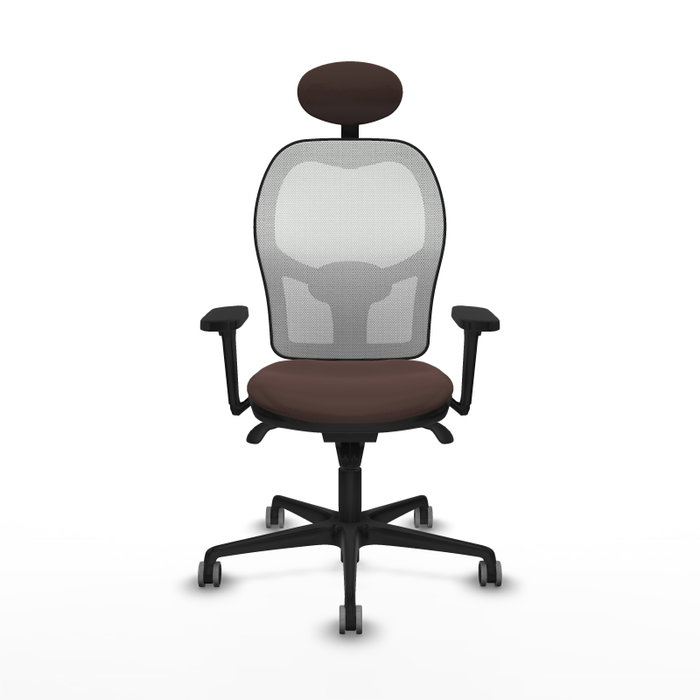 PIQUERAS Y CRESPO Silla de oficina Jorquera con mecanismo Sincro, Marrón oscuro y Blanco PIQUERAS Y CRESPO Silla de oficina Jorquera con mecanismo Sincro, Marrón oscuro y Blanco