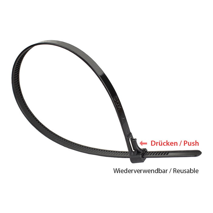 GoodConnections Brida reutilizable 150mm x 7,2mm Negro GoodConnections Brida reutilizable 150mm x 7,2mm Negro