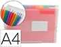 Liderpapel 42159 Carpeta Clasificador Fuelle Polipropileno A4 Transparente 13 Departamentos