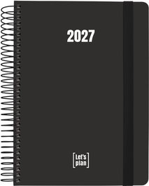 GRAFOPLAS Agenda Anual 2027 Colors con Espiral y Goma A5 Negro