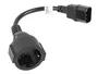 Lanberg CA-C14E-10CC-0018-BK Cable de Alimentación IEC C14 Macho a Conector Hembra, 0.18m, Negro, Certificado VDE