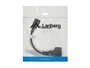 Lanberg CA-C14E-10CC-0018-BK Cable de Alimentación IEC C14 Macho a Conector Hembra, 0.18m, Negro, Certificado VDE