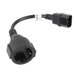 Lanberg CA-C14E-10CC-0018-BK Cable de alimentación C14 a Schuko, 0,18 m, Negro