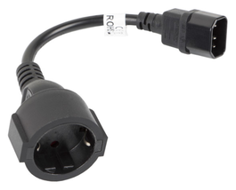 Lanberg CA-C14E-10CC-0018-BK Cable de alimentación Schuko a C14 Negro