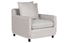 DKD Home Decor Sillón de Poliéster Desenfundable Beige