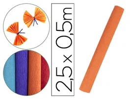 Liderpapel Papel crespón Naranja 50 cm x 2,5 m 85g/m2